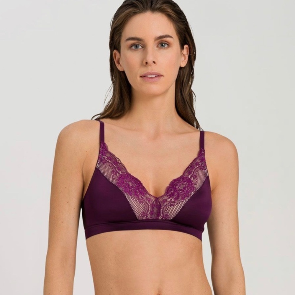 Hanro Soft Cup Lace Bra Lovis Collection in Sumac Size Small